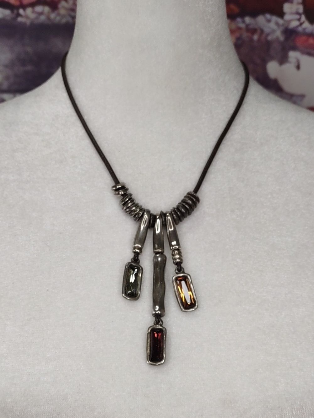UNO de 50 Triple Crystal Drop Necklace